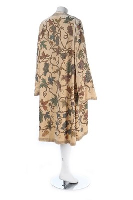 Lot 108 - An interesting ivory velvet coat, 1920s,...