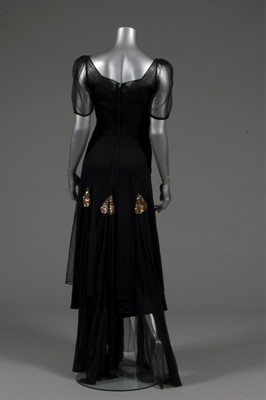 Lot 214 - A Thea Porter black tulle dress with sequined...