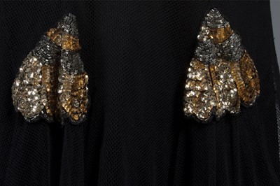 Lot 214 - A Thea Porter black tulle dress with sequined...
