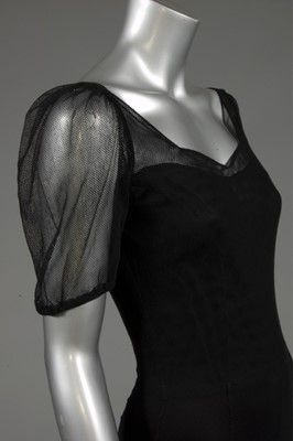 Lot 214 - A Thea Porter black tulle dress with sequined...