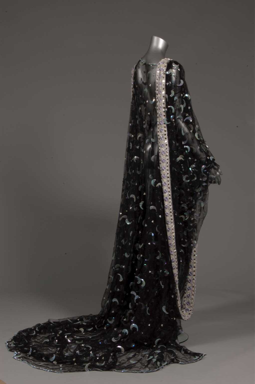 Lot 201 - A Thea Porter black tulle kaftan, late 1970s,...