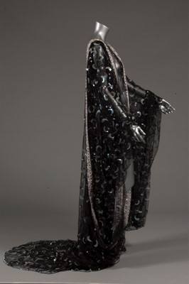 Lot 201 - A Thea Porter black tulle kaftan, late 1970s,...