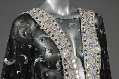 Lot 201 - A Thea Porter black tulle kaftan, late 1970s,...