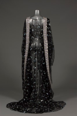 Lot 201 - A Thea Porter black tulle kaftan, late 1970s,...
