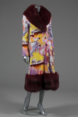 Lot 272 - A John Galliano printed velvet evening coat,...