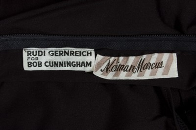 Lot 189 - A fine Rudi Gernreich black jersey evening...