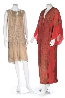 Lot 123 - A group of evening wear in shades of pink,...
