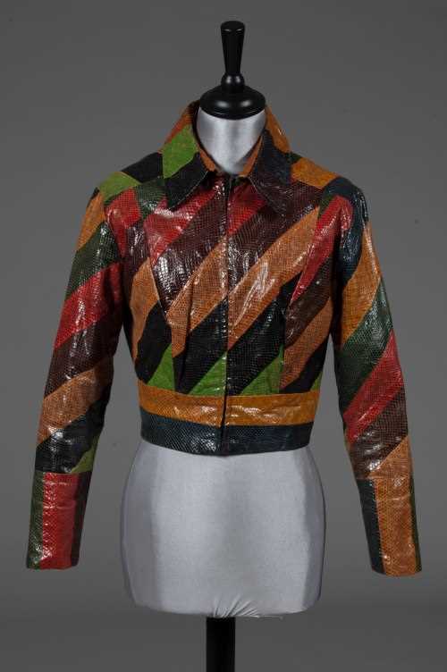 Lot 213 - An Ossie Clark snakeskin jacket, early 1970s,...