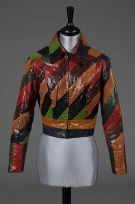 Lot 213 - An Ossie Clark snakeskin jacket, early 1970s,...