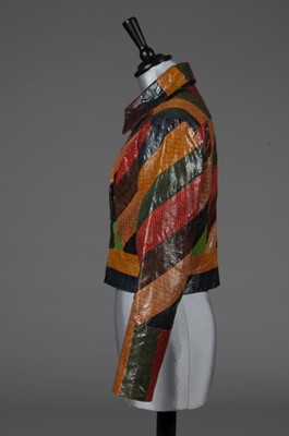 Lot 213 - An Ossie Clark snakeskin jacket, early 1970s,...