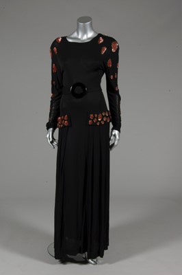 Lot 219 - A good Jean Muir sequined black jersey evening...