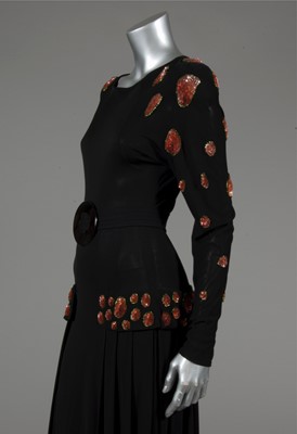 Lot 219 - A good Jean Muir sequined black jersey evening...