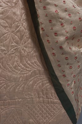 Lot 45 - A brocaded silk open robe 'à la polonaise',...