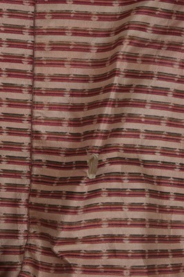 Lot 45 - A brocaded silk open robe 'à la polonaise',...