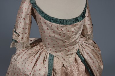 Lot 45 - A brocaded silk open robe 'à la polonaise',...