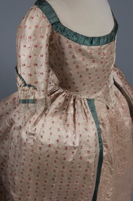 Lot 45 - A brocaded silk open robe 'à la polonaise',...