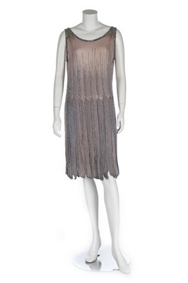 Lot 128 - An ombré chiffon flapper dress with beaded...