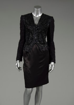 Lot 248 - An Andrea Odicini couture embroidered black...