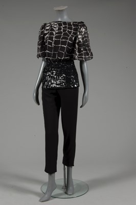 Lot 259 - A Valentino couture croc-printed chiffon and...