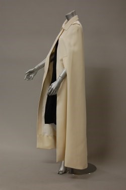 Lot 186 - A Courreges ivory wool maxi-cape, early 1970s,...