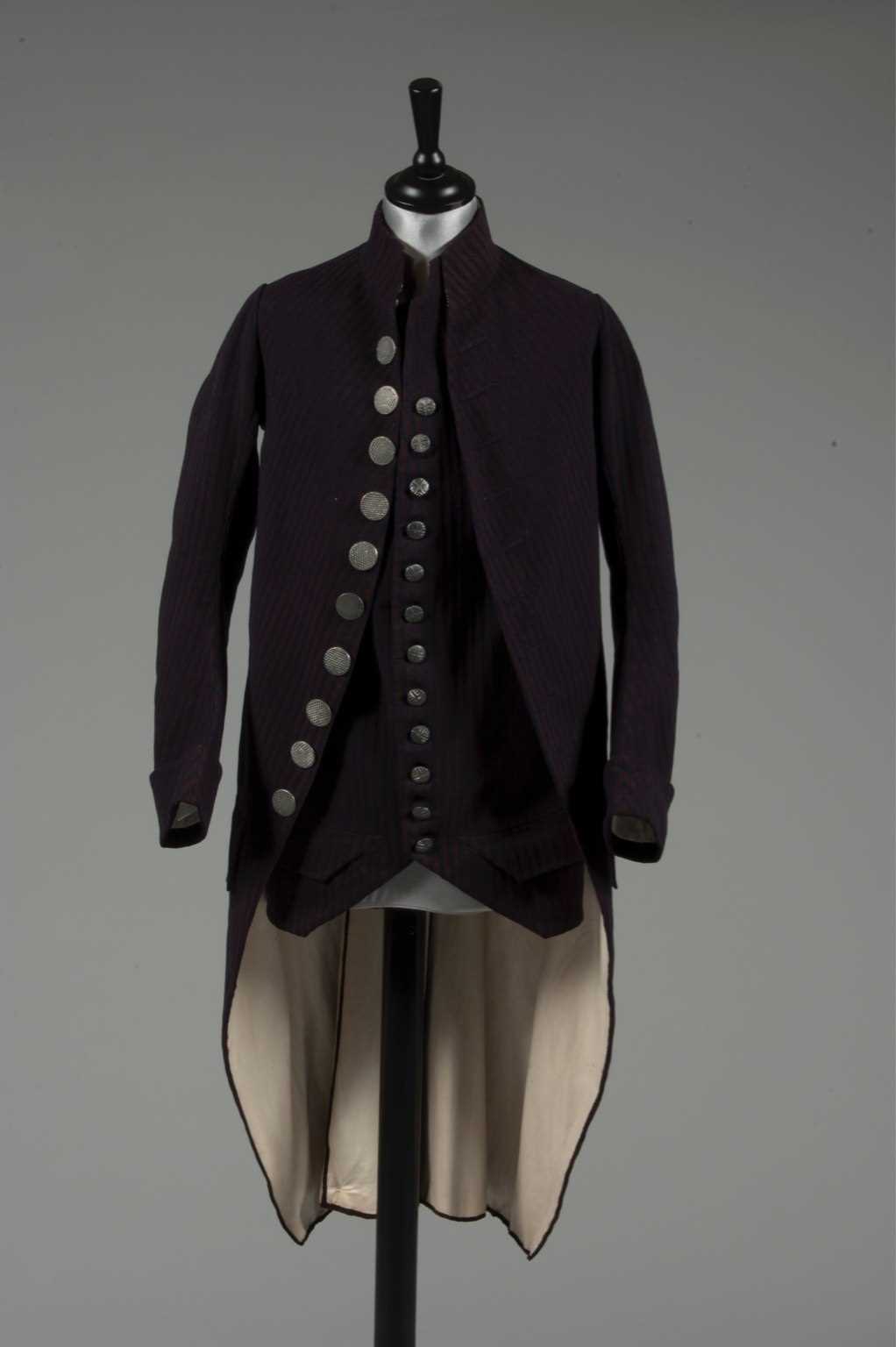 Lot 41 - A gentleman's striped wool tailcoat and...