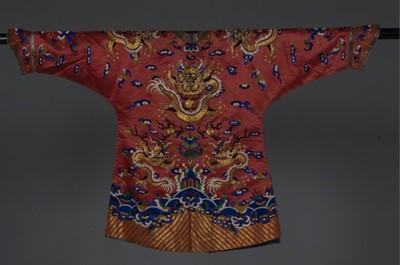 Lot 37 - A child's embroidered dragon robe, circa...