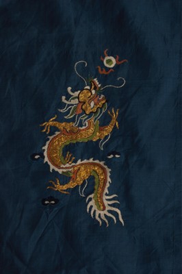Lot 38 - An embroidered dragon robe, Chinese, circa...