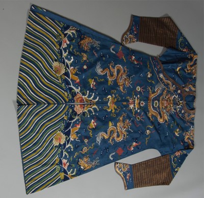 Lot 38 - An embroidered dragon robe, Chinese, circa...