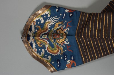 Lot 38 - An embroidered dragon robe, Chinese, circa...