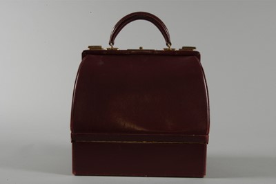 Lot 5 - An Hermès ox-blood leather malette bag, 1950s,...