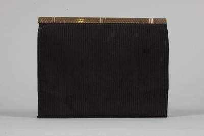 Lot 16 - A Cartier gold mounted black silk grosgrain...