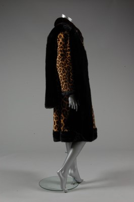 Lot 179 - A leopard skin and dark brown mink coat, late...