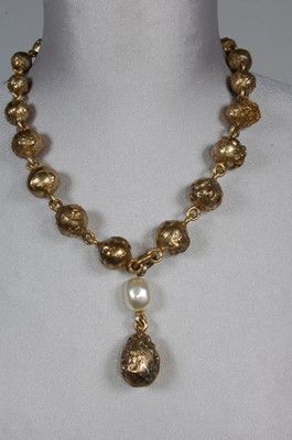 Lot 18 - A Chanel nugget and blister pearl necklace,...