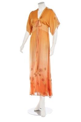 Lot 58 - A Thea Porter chiffon evening gown, late 1970s,...