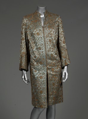 Lot 79 - A Paquin pale blue embroidered orientalist...