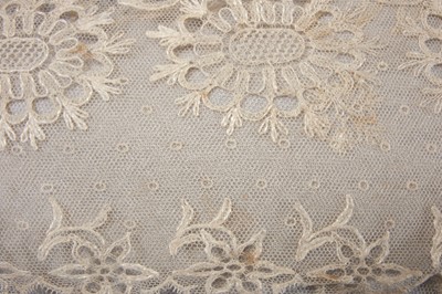 Lot 34 - A whitework embroidered apron panel, circa...