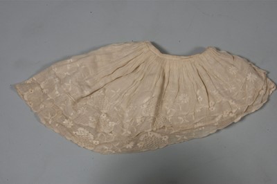 Lot 34 - A whitework embroidered apron panel, circa...
