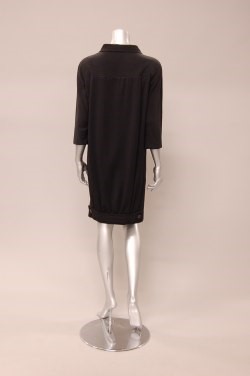Lot 125 - A Balenciaga couture black jersey coat, 1957,...