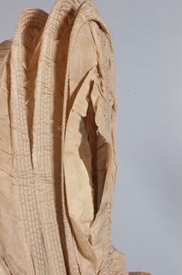 Lot 32 - A purple silk caleche bonnet, late 18th...