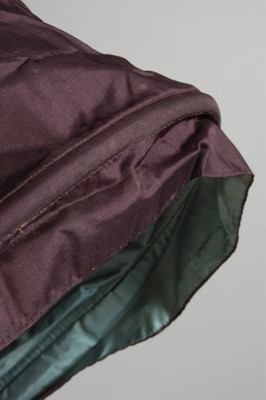 Lot 32 - A purple silk caleche bonnet, late 18th...