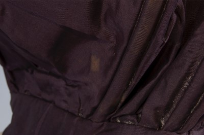 Lot 32 - A purple silk caleche bonnet, late 18th...