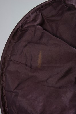 Lot 32 - A purple silk caleche bonnet, late 18th...