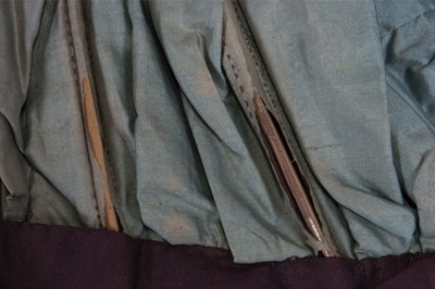 Lot 32 - A purple silk caleche bonnet, late 18th...