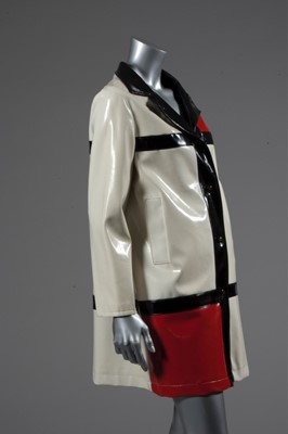 Lot 168 - A vinyl Mondrian-style coat, mid 1960s,...