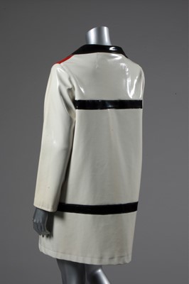 Lot 168 - A vinyl Mondrian-style coat, mid 1960s,...