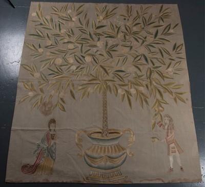 Lot 29 - A rare Queen Anne embroidered coverlet,...