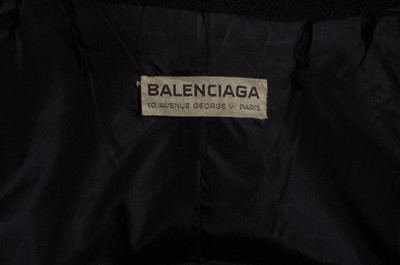 Lot 133 - A Balenciaga couture black day suit, 1956,...