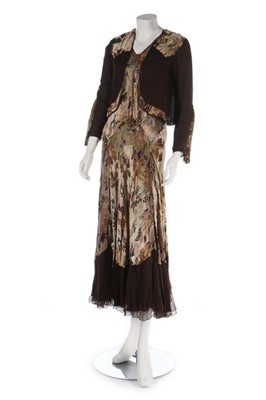 Lot 30 - A group of clothing in autumnal shades, 1930s,...