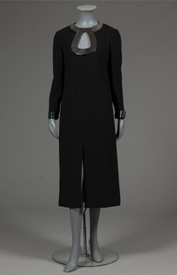 Lot 190 - A Pierre Cardin black wool evening gown with...