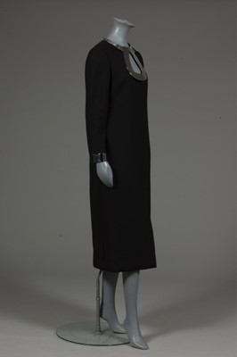 Lot 190 - A Pierre Cardin black wool evening gown with...